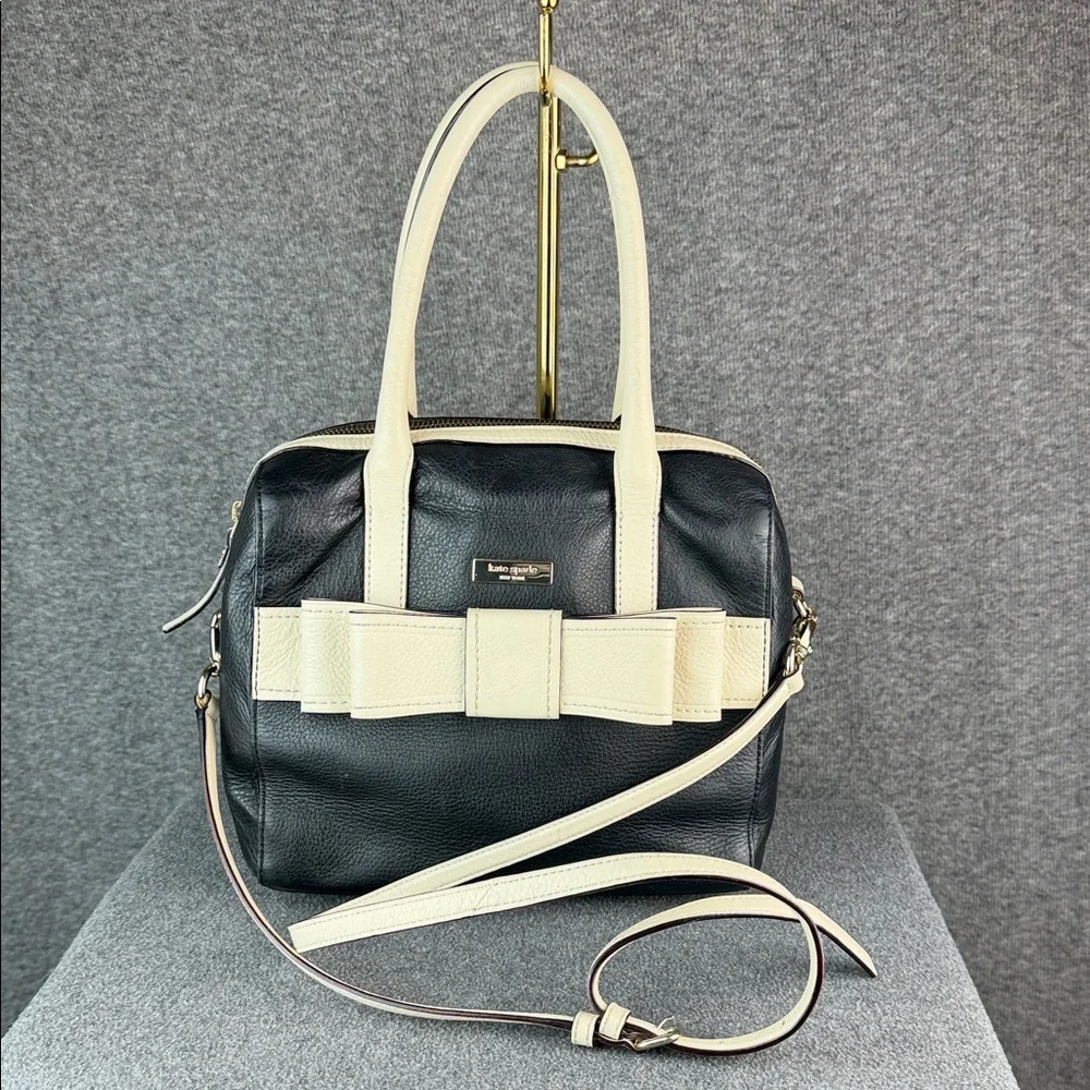 Kate Spade Kaiya Alice Black and White Leather‎ Satchel Bag